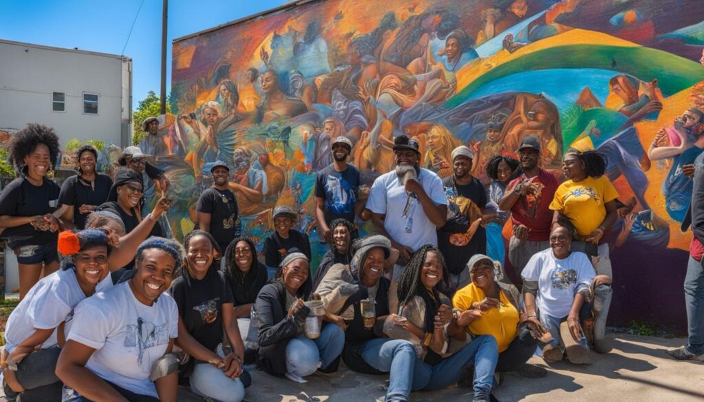 Community-led, street art projects, beautifying neighborhoods