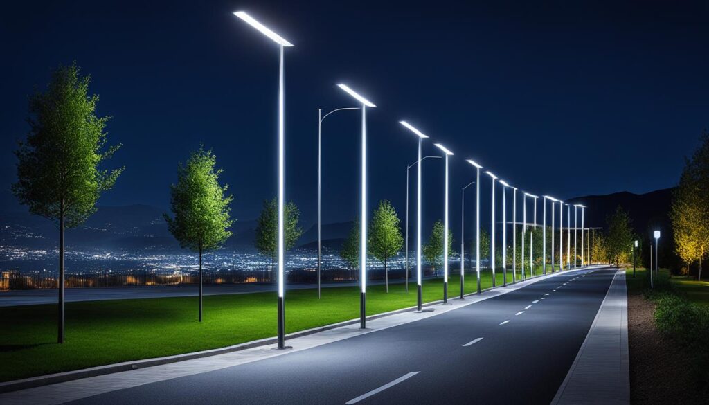 Solar-powered street lighting, illuminating roads sustainably, Victoria