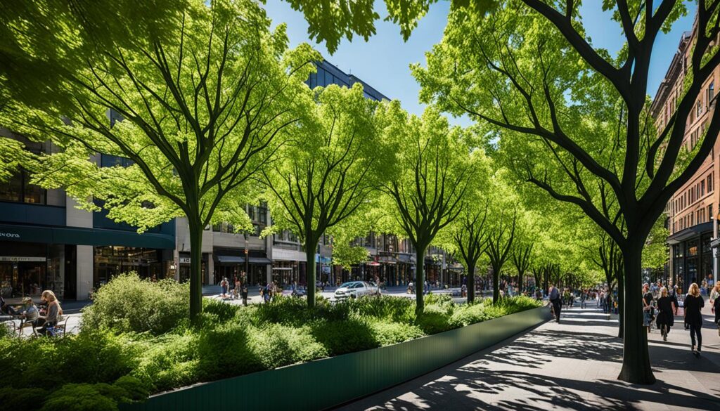 Tree canopy providing shade